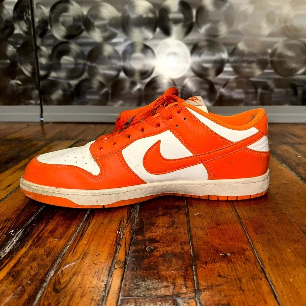 Nike Dunk Low SP Syracuse Sneakers Men's Size 12 Orange White Leather Lace Up